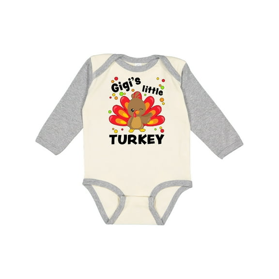 Inktastic Gigi's Little Turkey Boys or Girls Long Sleeve Baby Bodysuit