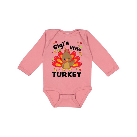 Inktastic Gigi's Little Turkey Boys or Girls Long Sleeve Baby Bodysuit