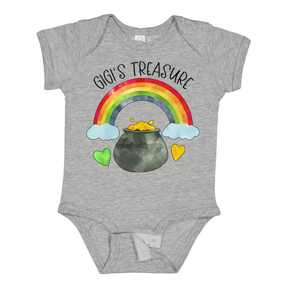 Inktastic Gigi's Treasure St. Patrick's Day Rainbow and Gold Boys or Girls Baby Bodysuit