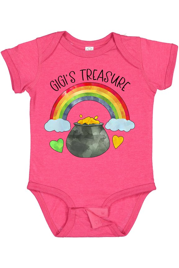 Gigi's Treasure St. Patrick's Day Rainbow and Gold Boys or Girls Baby Bodysuit