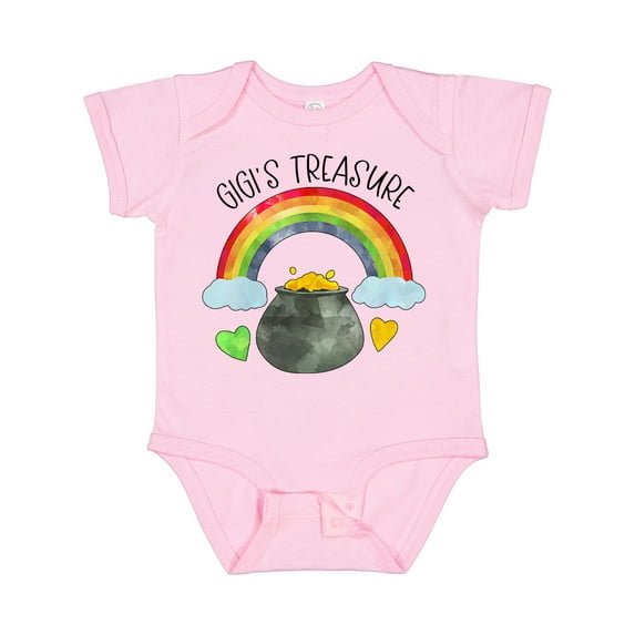 Inktastic Gigi's Treasure St. Patrick's Day Rainbow and Gold Boys or Girls Baby Bodysuit