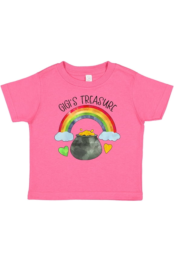 Gigi's Treasure St. Patrick's Day Rainbow and Gold Boys or Girls Baby T-Shirt