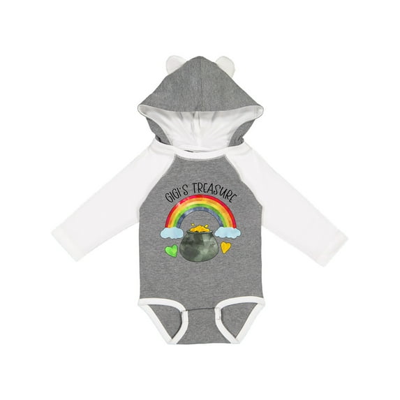 Inktastic Gigi's Treasure St. Patrick's Day Rainbow and Gold Boys or Girls Long Sleeve Baby Bodysuit