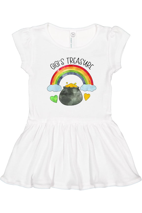Gigi's Treasure St. Patrick's Day Rainbow and Gold Girls Toddler Dress