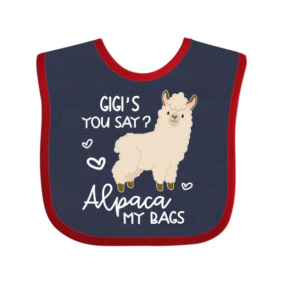 Inktastic Gigi's You Say Alpaca My Bags Boys or Girls Baby Bib