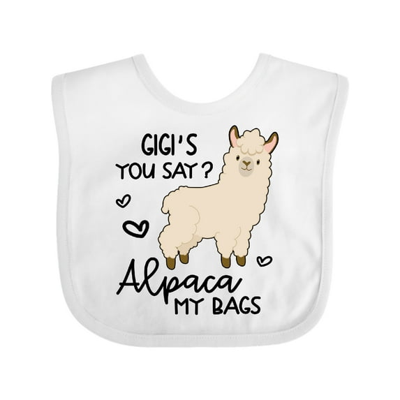 Inktastic Gigi's You Say Alpaca My Bags Boys or Girls Baby Bib