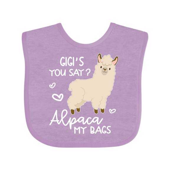 Inktastic Gigi's You Say Alpaca My Bags Boys or Girls Baby Bib