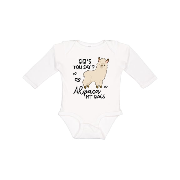 Inktastic Gigi's You Say Alpaca My Bags Boys or Girls Long Sleeve Baby Bodysuit