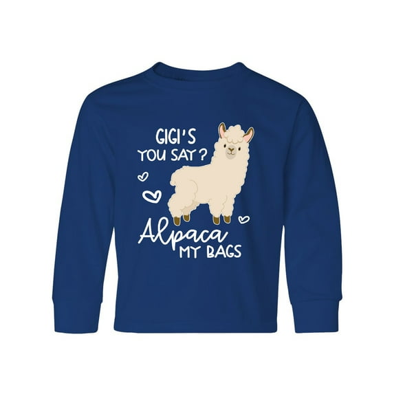 Inktastic Gigi's You Say Alpaca My Bags Long Sleeve Youth T-Shirt