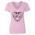 thumbnail image 1 of Inktastic Gigi with Hearts and Swirls Women's V-Neck T-Shirt, 1 of 5