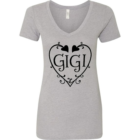 Inktastic Gigi with Hearts and Swirls Women's V-Neck T-Shirt