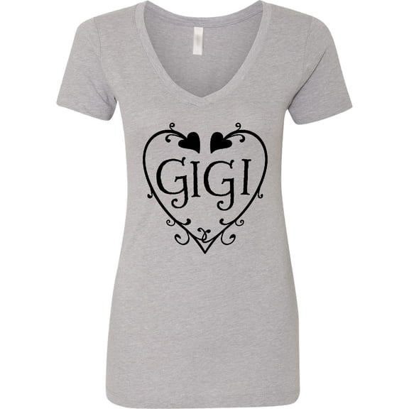 Inktastic Gigi with Hearts and Swirls Women's V-Neck T-Shirt