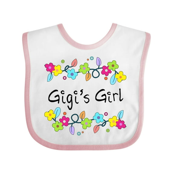 Inktastic Gigis Girl- Bright Flowers Girls Baby Bib