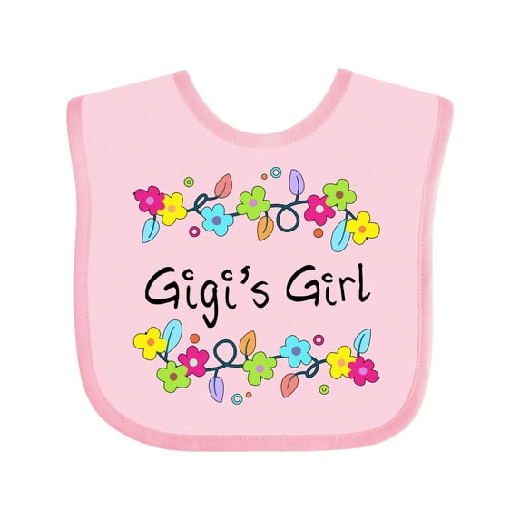Inktastic Gigis Girl- Bright Flowers Girls Baby Bib
