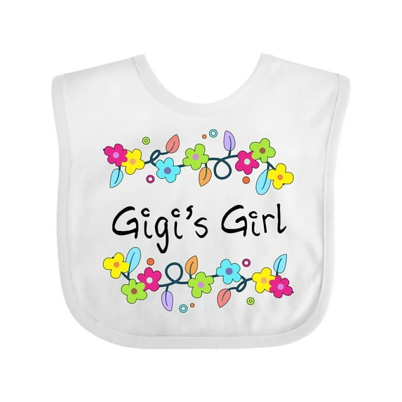 Inktastic Gigis Girl- Bright Flowers Girls Baby Bib