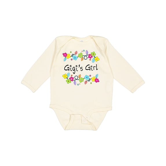 Inktastic Gigis Girl- Bright Flowers Girls Long Sleeve Baby Bodysuit
