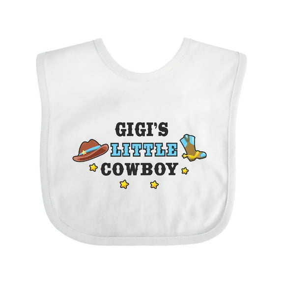 Inktastic Gigis Little Cowboy with Cowboy Hat and Boots Boys Baby Bib