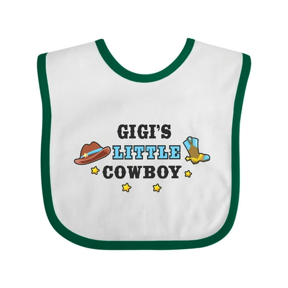 Inktastic Gigis Little Cowboy with Cowboy Hat and Boots Boys Baby Bib