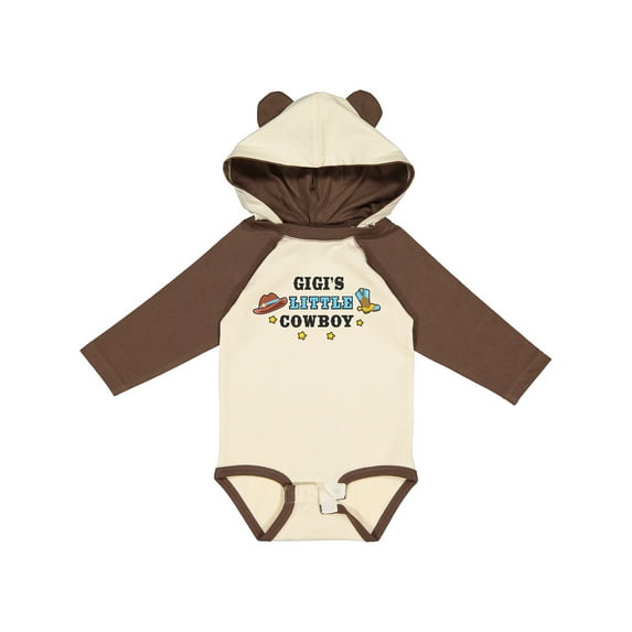 Inktastic Gigis Little Cowboy with Cowboy Hat and Boots Boys Long Sleeve Baby Bodysuit