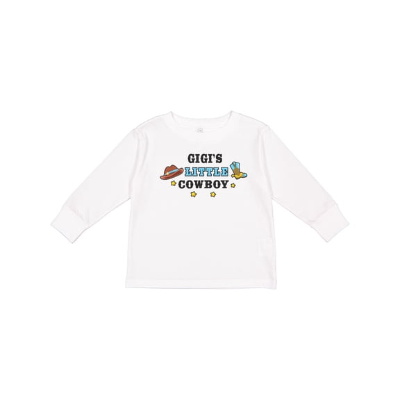 Inktastic Gigis Little Cowboy with Cowboy Hat and Boots Boys Long Sleeve Toddler T-Shirt
