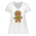 thumbnail image 1 of Inktastic Gingerbread Christmas Women's Plus Size V-Neck T-Shirt, 1 of 5