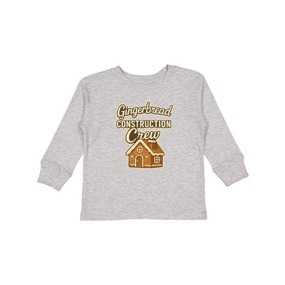 Inktastic Gingerbread Construction Crew Christmas Boys or Girls Long Sleeve Toddler T-Shirt