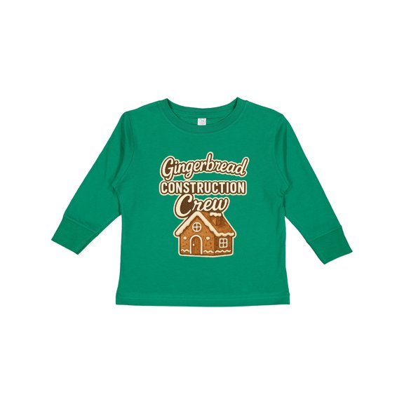 Inktastic Gingerbread Construction Crew Christmas Boys or Girls Long Sleeve Toddler T-Shirt