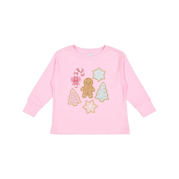 Inktastic Gingerbread Cookies and Christmas Candy Boys or Girls Long Sleeve Toddler T-Shirt