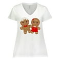 thumbnail image 1 of Inktastic Gingerbread Couple Women's Plus Size V-Neck T-Shirt, 1 of 5
