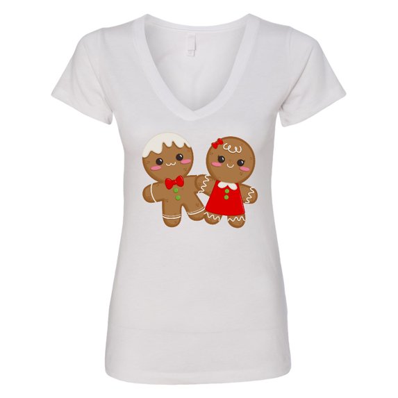 Inktastic Gingerbread Couple Women's V-Neck T-Shirt