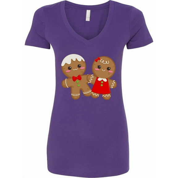 Inktastic Gingerbread Couple Women's V-Neck T-Shirt