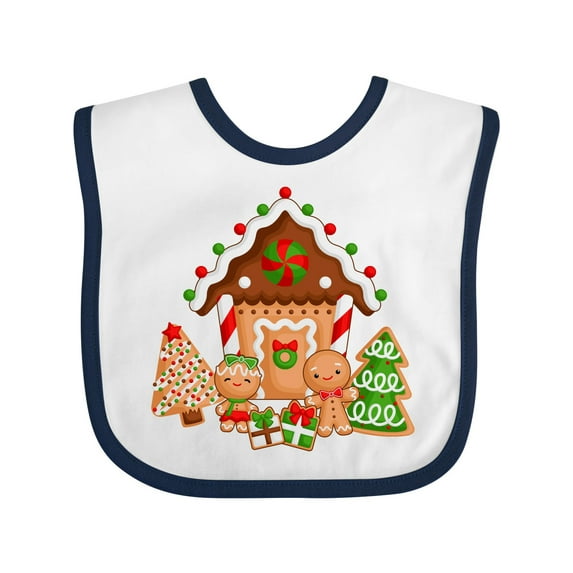 Inktastic Gingerbread House Christmas Boys or Girls Baby Bib