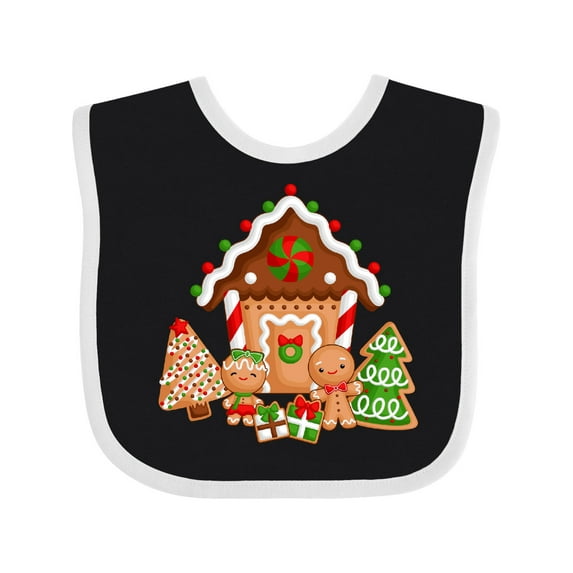 Inktastic Gingerbread House Christmas Boys or Girls Baby Bib