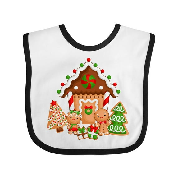 Inktastic Gingerbread House Christmas Boys or Girls Baby Bib