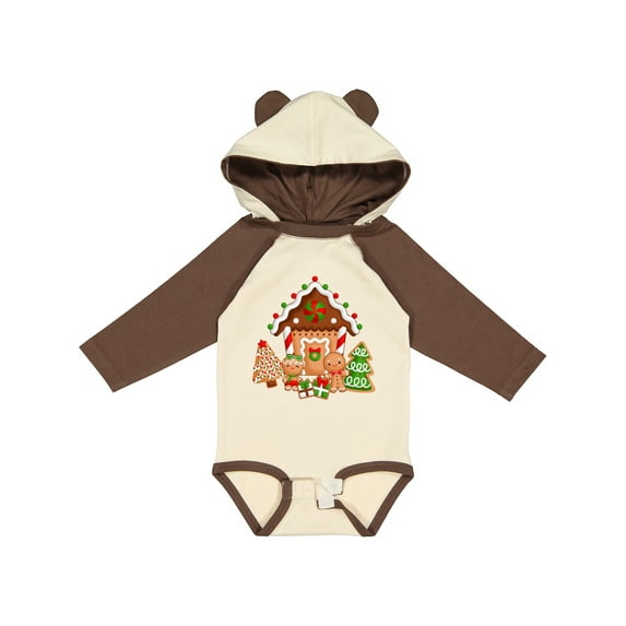 Inktastic Gingerbread House Christmas Boys or Girls Long Sleeve Baby Bodysuit