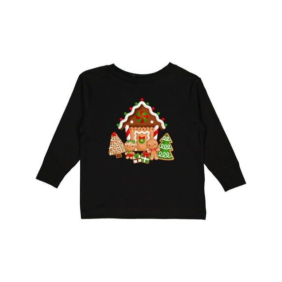Inktastic Gingerbread House Christmas Boys or Girls Long Sleeve Toddler T-Shirt