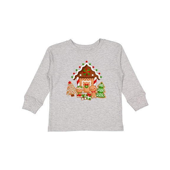 Inktastic Gingerbread House Christmas Boys or Girls Long Sleeve Toddler T-Shirt