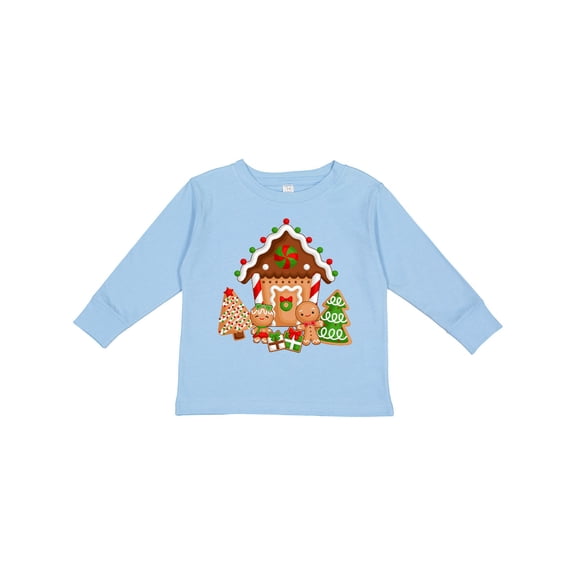 Inktastic Gingerbread House Christmas Boys or Girls Long Sleeve Toddler T-Shirt