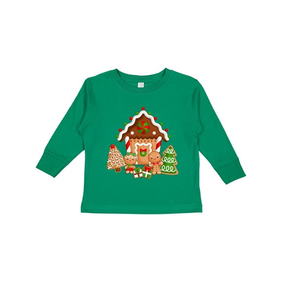 Inktastic Gingerbread House Christmas Boys or Girls Long Sleeve Toddler T-Shirt