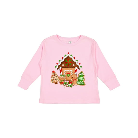 Inktastic Gingerbread House Christmas Boys or Girls Long Sleeve Toddler T-Shirt
