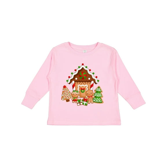 Inktastic Gingerbread House Christmas Boys or Girls Long Sleeve Toddler T-Shirt