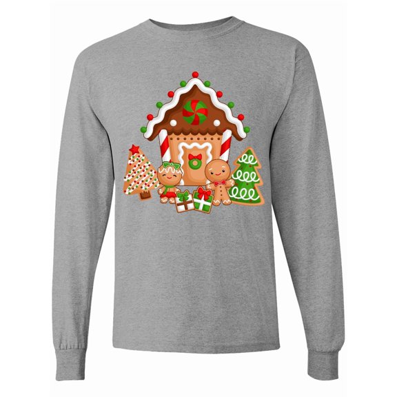 Inktastic Gingerbread House Christmas Long Sleeve T-Shirt
