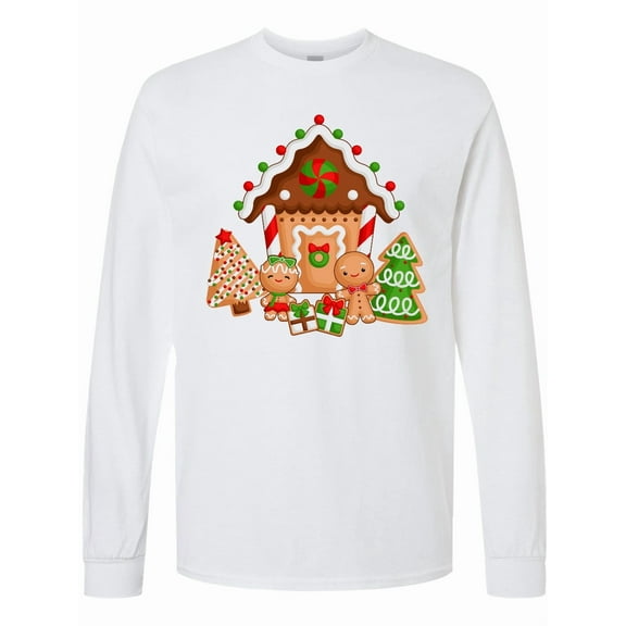 Inktastic Gingerbread House Christmas Long Sleeve T-Shirt
