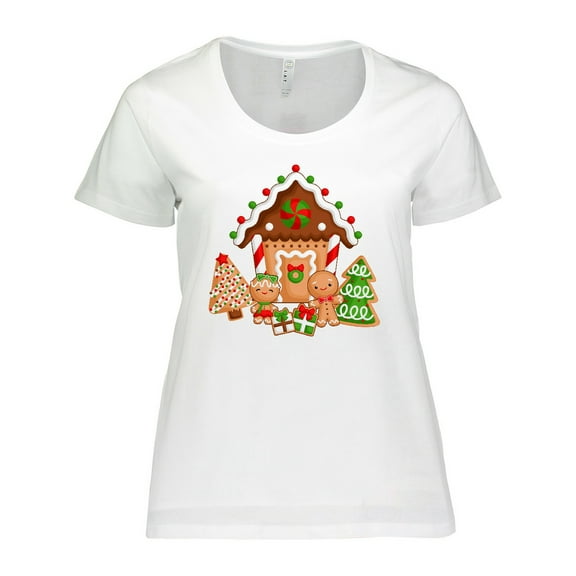 Inktastic Gingerbread House Christmas Women's Plus Size T-Shirt