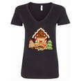 thumbnail image 1 of Inktastic Gingerbread House Christmas Women's V-Neck T-Shirt, 1 of 5