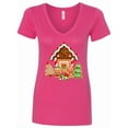 thumbnail image 1 of Inktastic Gingerbread House Christmas Women's V-Neck T-Shirt, 1 of 5