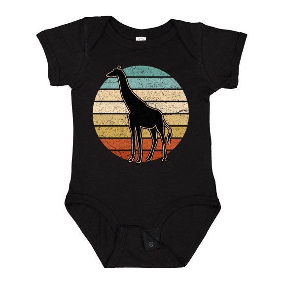 Inktastic Giraffe African Animal Retro Sunset Boys or Girls Baby Bodysuit