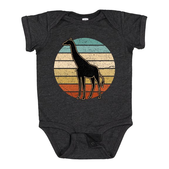 Inktastic Giraffe African Animal Retro Sunset Boys or Girls Baby Bodysuit