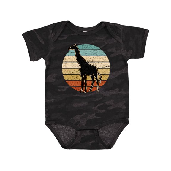 Inktastic Giraffe African Animal Retro Sunset Boys or Girls Baby Bodysuit