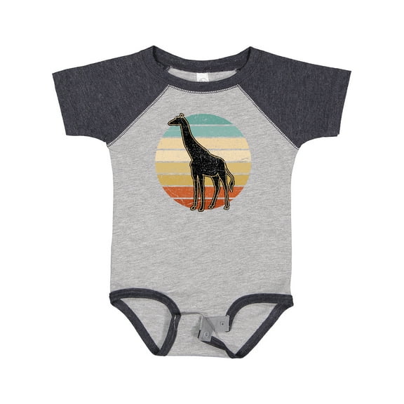 Inktastic Giraffe African Animal Retro Sunset Boys or Girls Baby Bodysuit